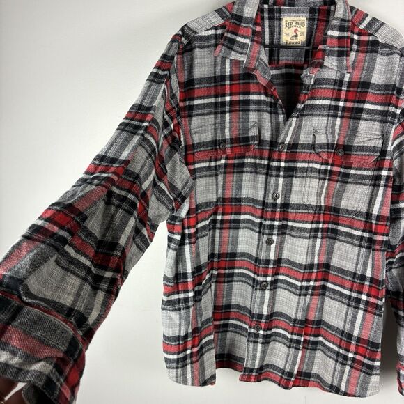 RedHead Flannel Shirt Mens 2XL TG Red Plaid Button Down Long Sleeve Outdoors - Picture 3 of 9